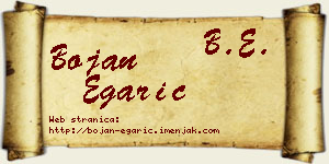 Bojan Egarić vizit kartica